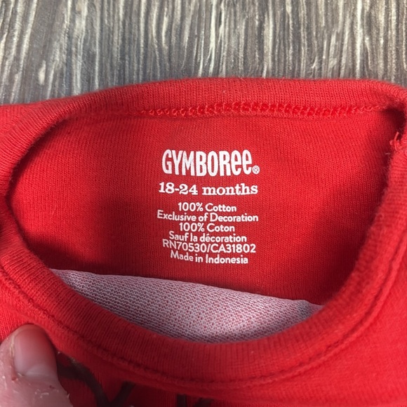 Gymboree girls red long sleeve Christmas w a reindeer and a scarf size 18-24 m - Picture 5 of 7